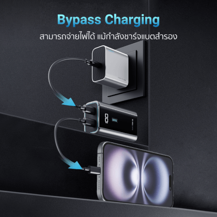 แบตเตอรี่สำรอง CUKTECH PB060 สีเทาไทเทเนียม 6,000 MAH จ่ายไฟรวมสูงสุด 55W_7